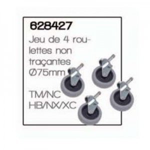 Jeu de 4 roulettes non traçantes Ø75mm TM/NC/HB/NX/XC - NUMATIC Jeu de 4 roulettes non traçantes Ø75mm TM/NC/HB/NX/XC - NUMATIC