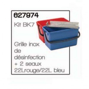Kit BK7 Grille inox de désinfection + 2 seaux 22L rouge/22L bleu - NUMATIC Kit BK7 Grille inox de désinfection + 2 seaux 22L rouge/22L bleu - NUMATIC