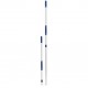 Manche télescopique pro aluminium pour balai trapèze balayage dépoussiérage humide poignée bleue avec 2 trous