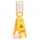 Panneaux de signalisation en 3 parties "ATTENTION SOL GLISSANT" avec porte documents